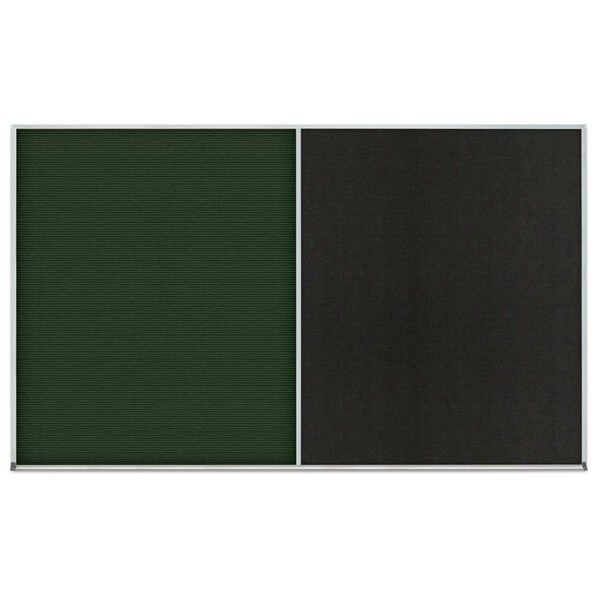 Triple Door Radius Corkboard, 72"x48", Bla, UV70055RC-BLACK-BLACK